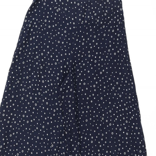 New Look Womens Blue Polka Dot Polyester Trousers Size 8 L26.5 in Regular Zip
