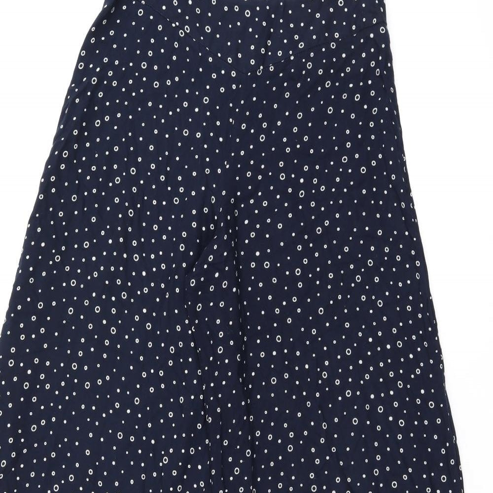 New Look Womens Blue Polka Dot Polyester Trousers Size 8 L26.5 in Regular Zip