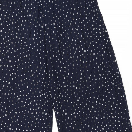 New Look Womens Blue Polka Dot Polyester Trousers Size 8 L26.5 in Regular Zip