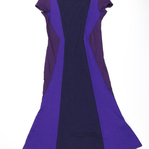 Finery Womens Blue Geometric Viscose A-Line Size 12 Boat Neck Pullover