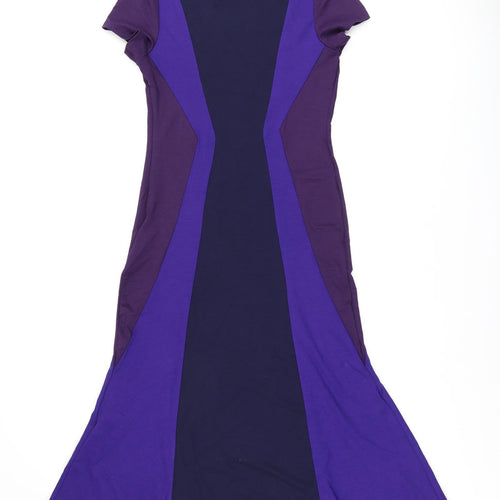 Finery Womens Blue Geometric Viscose A-Line Size 12 Boat Neck Pullover
