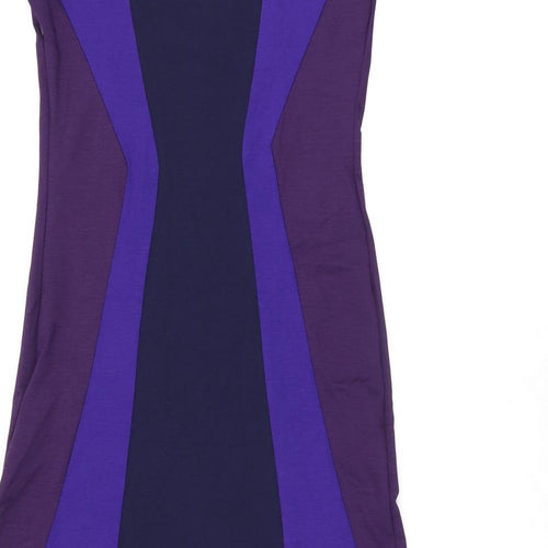 Finery Womens Blue Geometric Viscose A-Line Size 12 Boat Neck Pullover