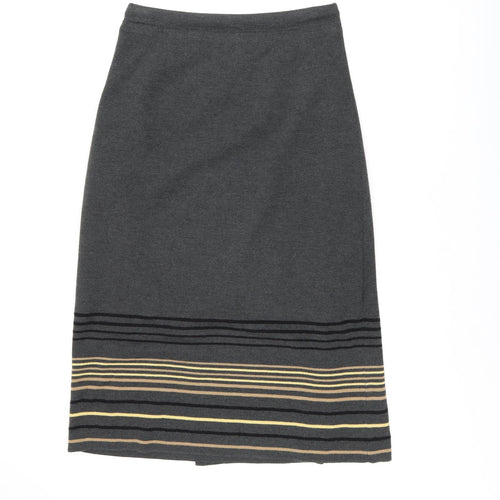 CC Womens Grey Striped Acrylic A-Line Skirt Size L