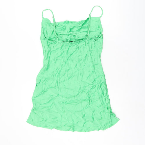 Bershka Womens Green Viscose Mini Size L Cowl Neck Pullover