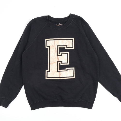 On The Rise Womens Black Cotton Pullover Sweatshirt Size S Pullover