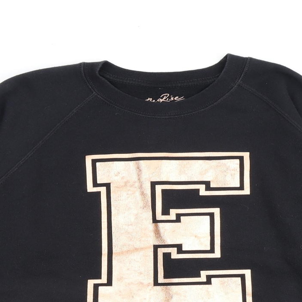 On The Rise Womens Black Cotton Pullover Sweatshirt Size S Pullover