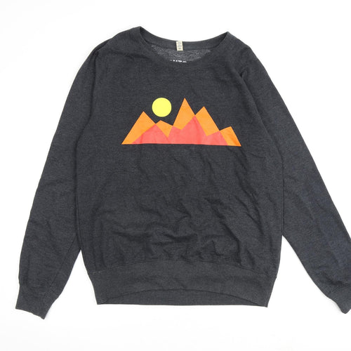 Sutsu Mens Grey Cotton Pullover Sweatshirt Size M