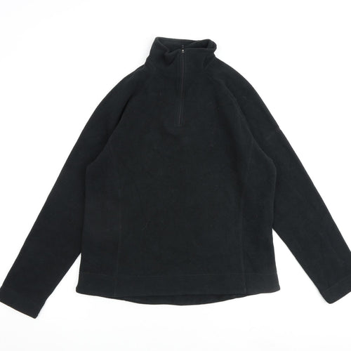 F. LLI Campagno Womens Black Polyester Pullover Sweatshirt Size 14 Zip