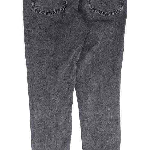 Topshop Womens Grey Cotton Mom Jeans Size 26 in L30 in Regular Zip