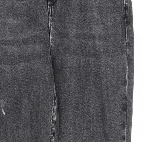 Topshop Womens Grey Cotton Mom Jeans Size 26 in L30 in Regular Zip