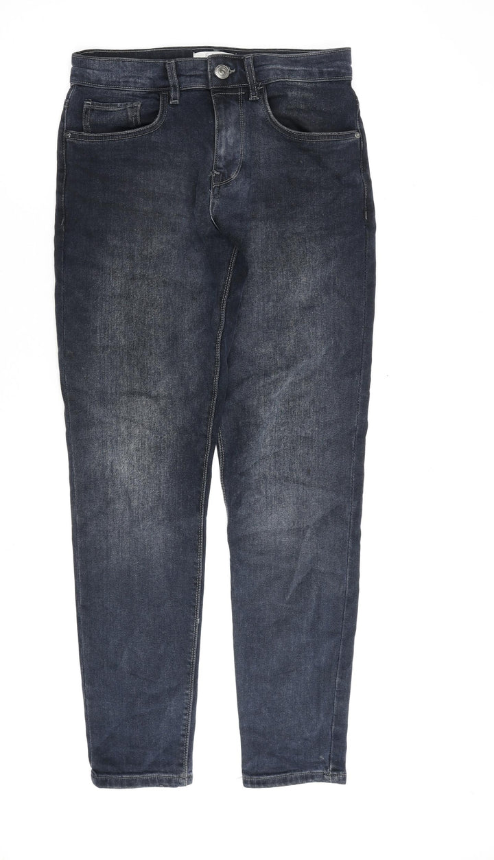 Easy Mens Blue Cotton Tapered Jeans Size 30 in L30 in Regular Zip - Tapered