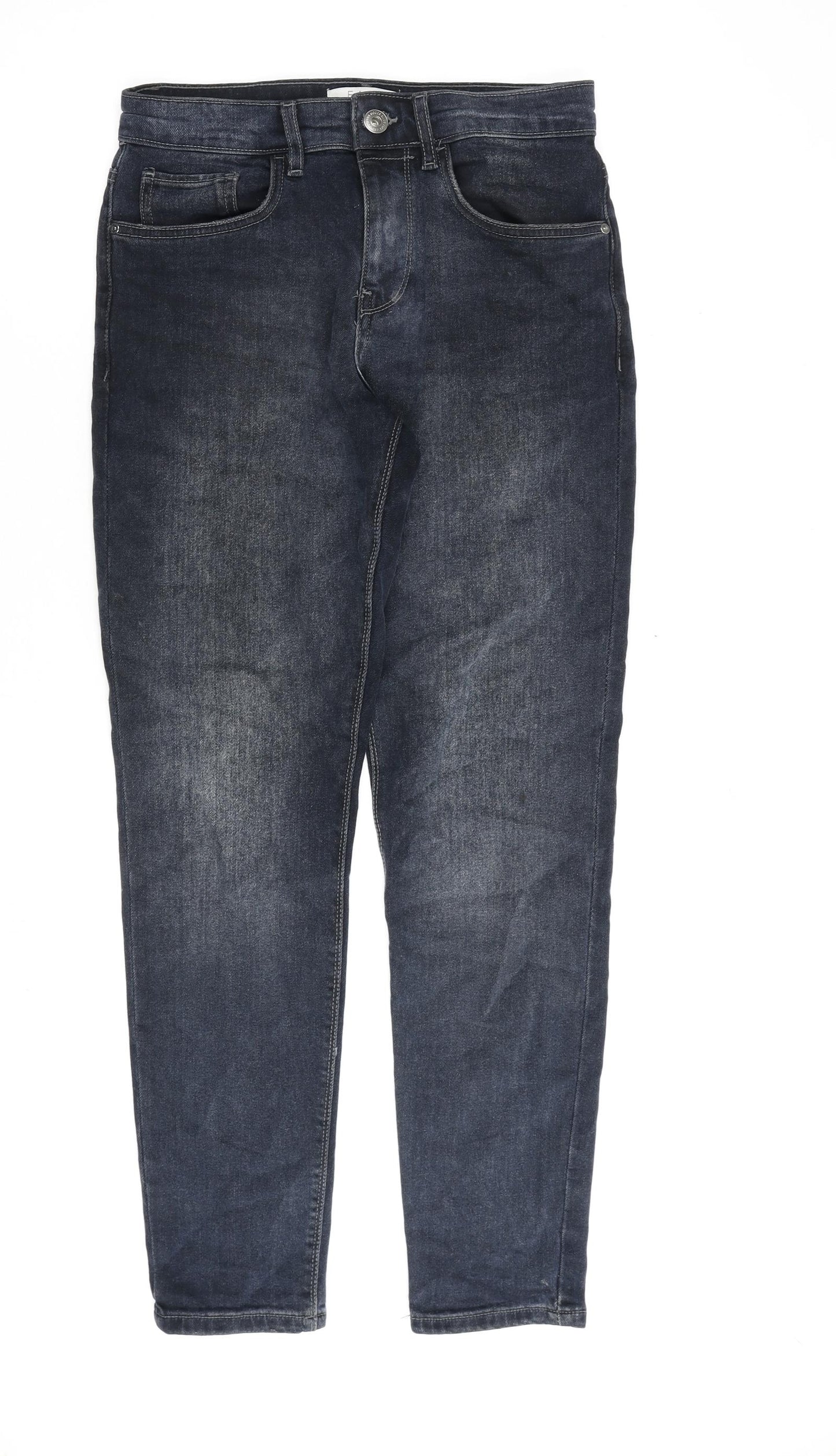 Easy Mens Blue Cotton Tapered Jeans Size 30 in L30 in Regular Zip - Tapered