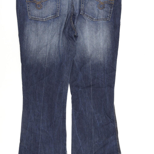 Denim & Co. Womens Blue Cotton Bootcut Jeans Size 18 L32 in Regular Zip