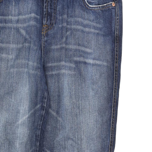 Denim & Co. Womens Blue Cotton Bootcut Jeans Size 18 L32 in Regular Zip
