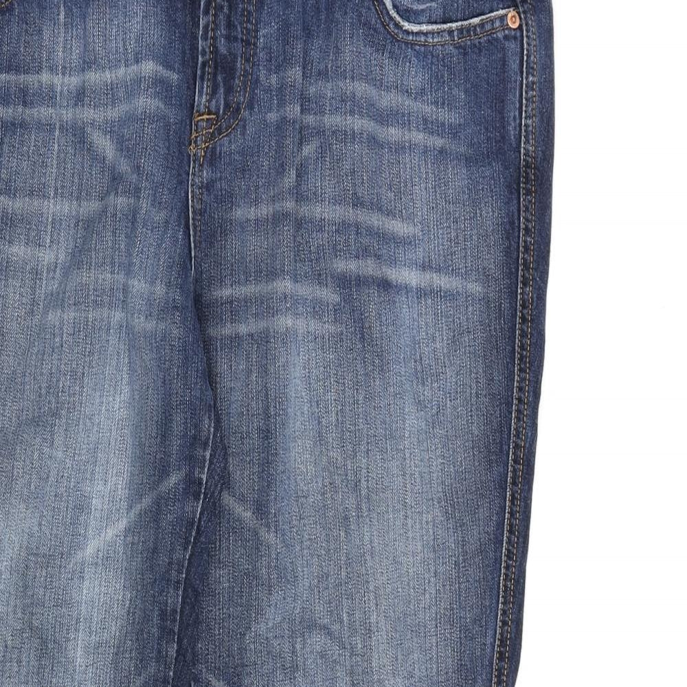 Denim & Co. Womens Blue Cotton Bootcut Jeans Size 18 L32 in Regular Zip