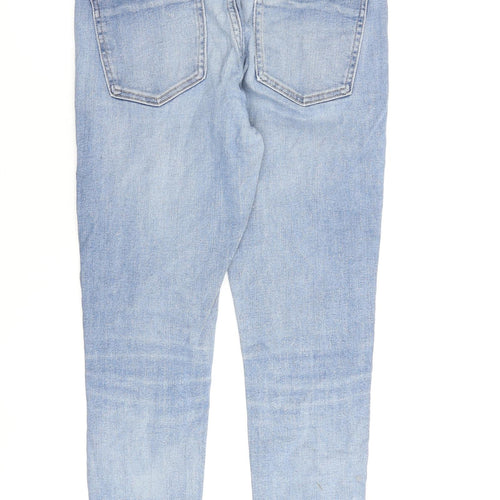Zara Womens Blue Cotton Skinny Jeans Size 10 L26 in Regular Zip
