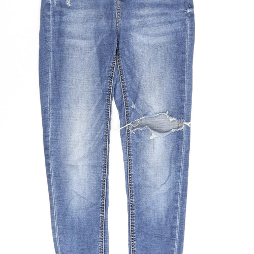 Stradivarius Womens Blue Cotton Skinny Jeans Size 8 L26 in Regular Zip