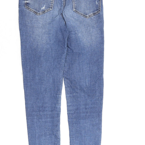 Stradivarius Womens Blue Cotton Skinny Jeans Size 8 L26 in Regular Zip