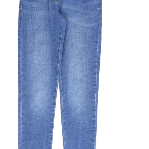 Zara Girls Blue Cotton Straight Jeans Size 8 Years Regular Zip