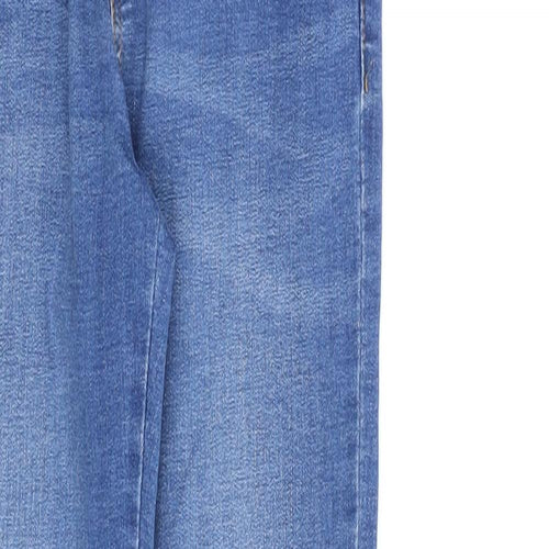 Zara Girls Blue Cotton Straight Jeans Size 8 Years Regular Zip