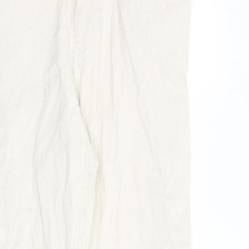 Monki Womens Beige Cotton Trousers Size 8 L30 in Regular Zip