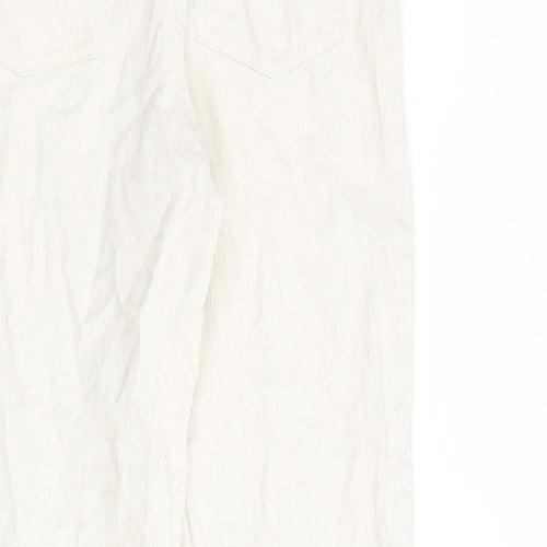 Monki Womens Beige Cotton Trousers Size 8 L30 in Regular Zip