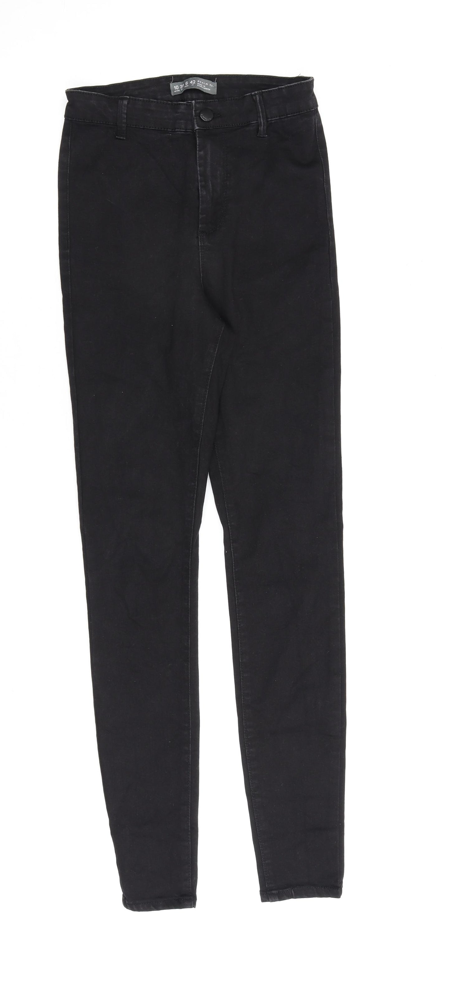 Denim & Co. Womens Black Cotton Skinny Jeans Size 10 L30 in Regular Zip