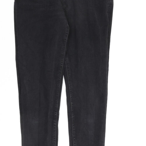 Marks and Spencer Womens Black Cotton Skinny Jeans Size 8 L28 in Regular Zip