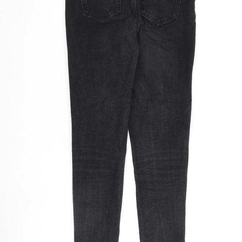 Marks and Spencer Womens Black Cotton Skinny Jeans Size 8 L28 in Regular Zip