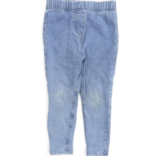 George Girls Blue Cotton Jegging Jeans Size 2 Years Regular Pullover