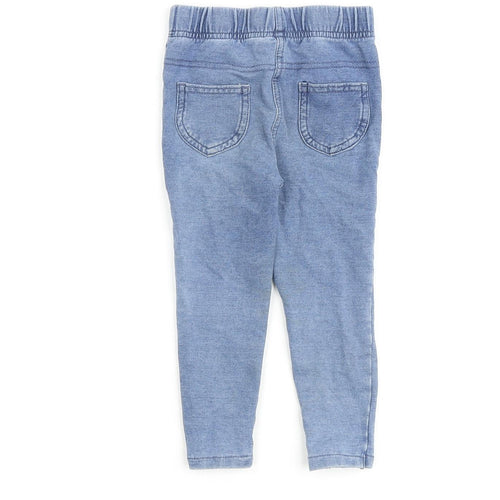 George Girls Blue Cotton Jegging Jeans Size 2 Years Regular Pullover