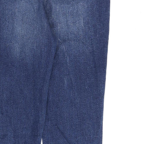Marks and Spencer Womens Blue Cotton Skinny Jeans Size 8 L28 in Regular Zip