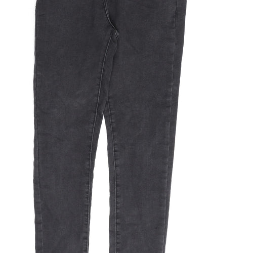 New Look Womens Grey Cotton Skinny Jeans Size 8 L28 in Regular Zip
