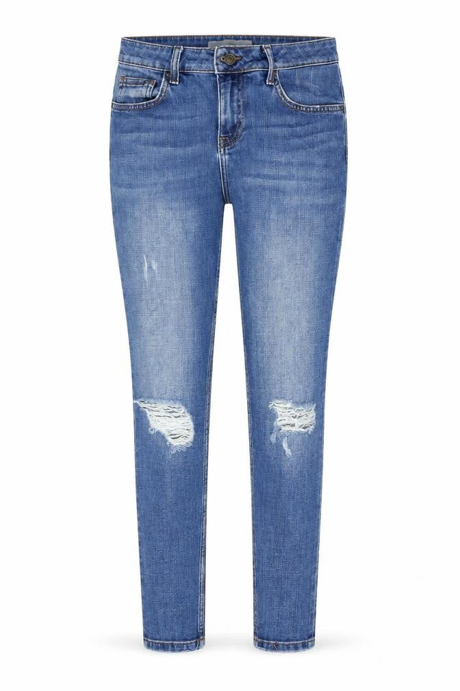 Topshop Womens Blue Cotton Skinny Jeans Size 28 in L32 in Regular Zip