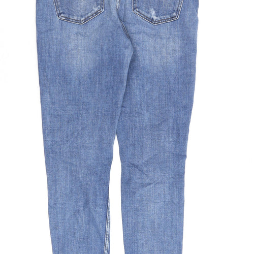 Topshop Womens Blue Cotton Skinny Jeans Size 28 in L32 in Regular Zip