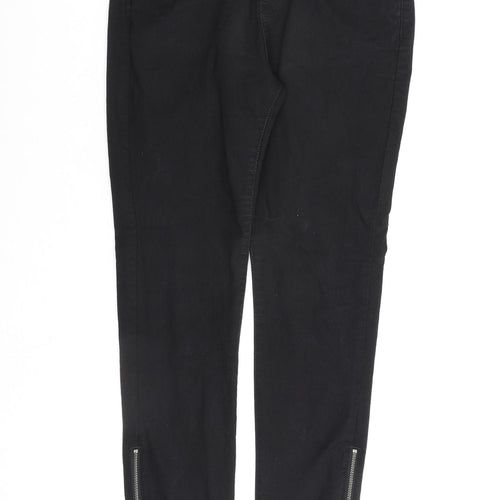 Marks and Spencer Womens Black Cotton Skinny Jeans Size 10 L28 in Regular Zip