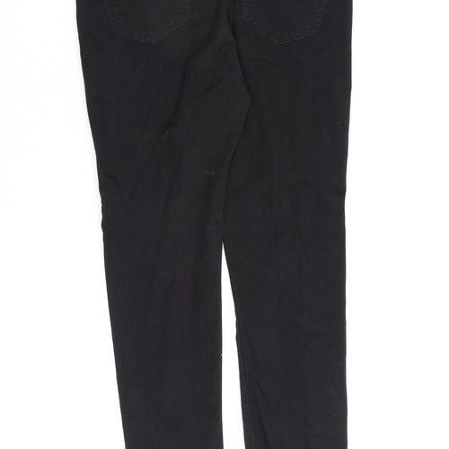 Marks and Spencer Womens Black Cotton Skinny Jeans Size 10 L28 in Regular Zip