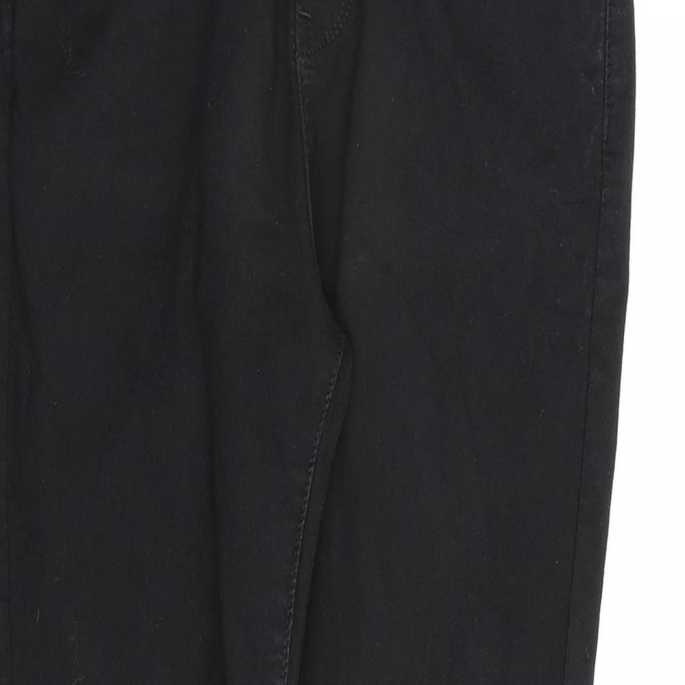 Marks and Spencer Womens Black Cotton Skinny Jeans Size 10 L28 in Regular Zip