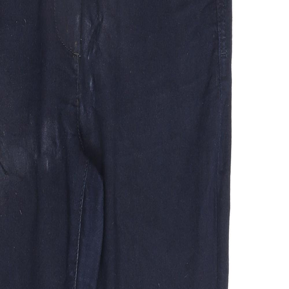 Marks and Spencer Womens Blue Cotton Skinny Jeans Size 10 L26 in Regular Zip