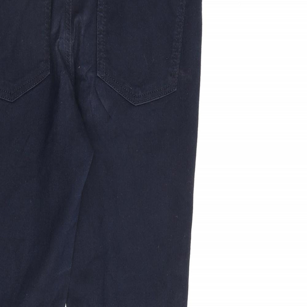 Marks and Spencer Womens Blue Cotton Skinny Jeans Size 10 L26 in Regular Zip