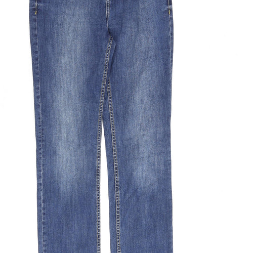 R Essentiel Womens Blue Cotton Straight Jeans Size 8 L33 in Regular Zip