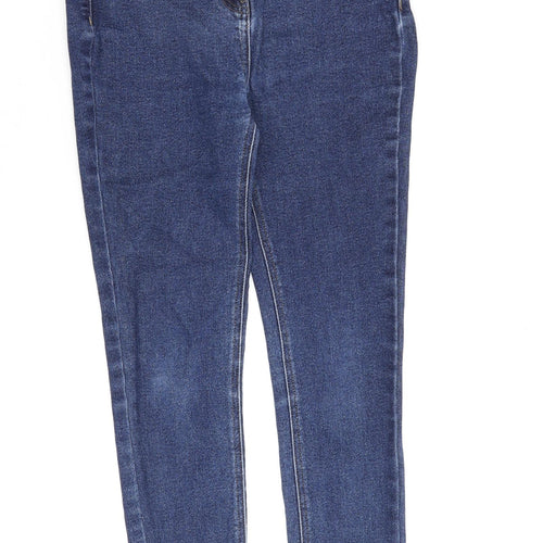 NEXT Womens Blue Cotton Skinny Jeans Size 10 L28 in Regular Zip