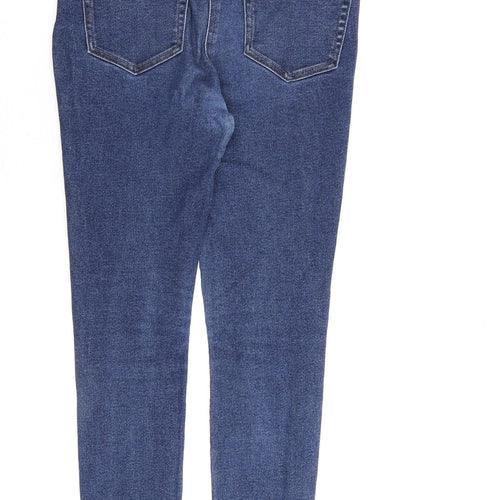 NEXT Womens Blue Cotton Skinny Jeans Size 10 L28 in Regular Zip