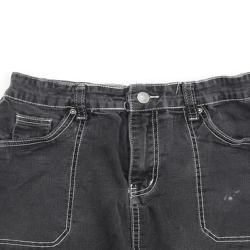 Nasty Gal Womens Grey Cotton A-Line Skirt Size 8 Zip