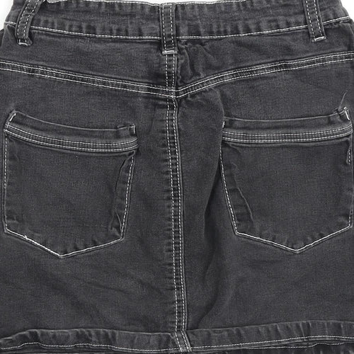 Nasty Gal Womens Grey Cotton A-Line Skirt Size 8 Zip