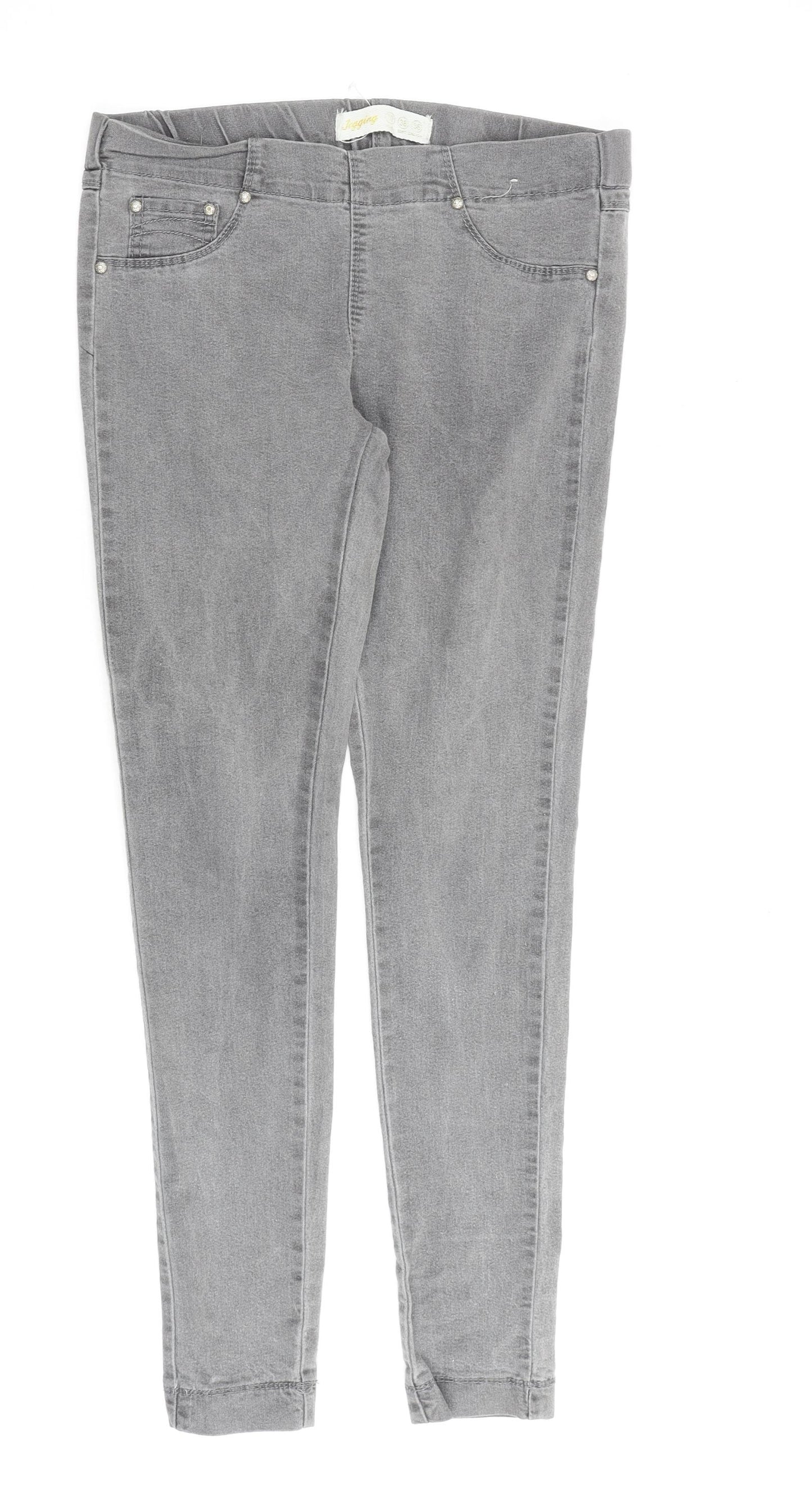 Denim & Co. Womens Grey Cotton Jegging Jeans Size 10 L30 in Regular