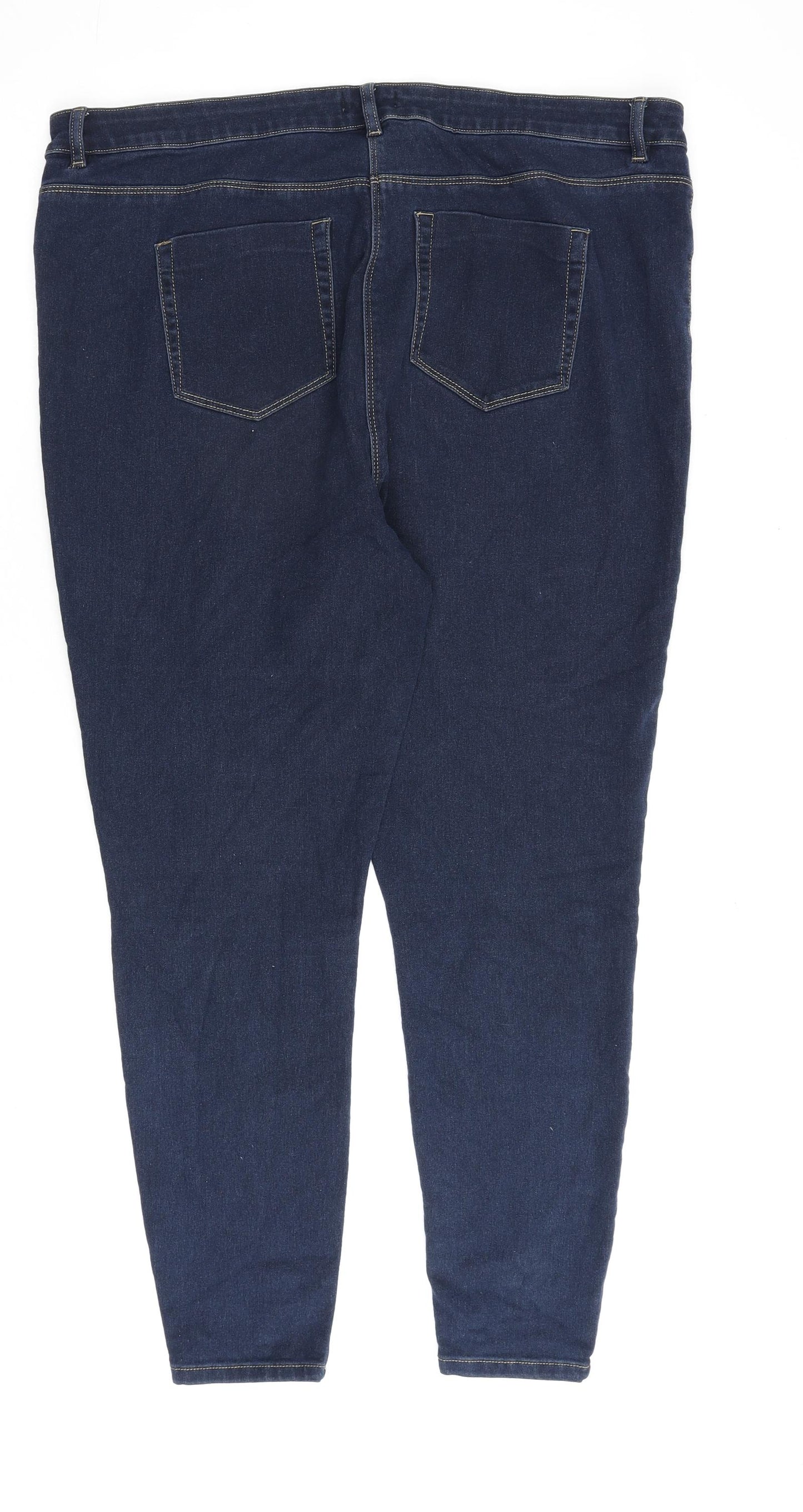Papaya Womens Blue Cotton Skinny Jeans Size 20 L29 in Regular Zip