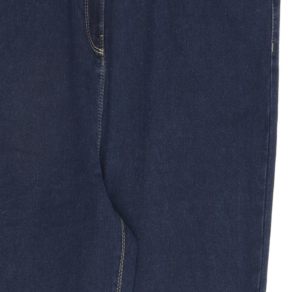 Papaya Womens Blue Cotton Skinny Jeans Size 20 L29 in Regular Zip