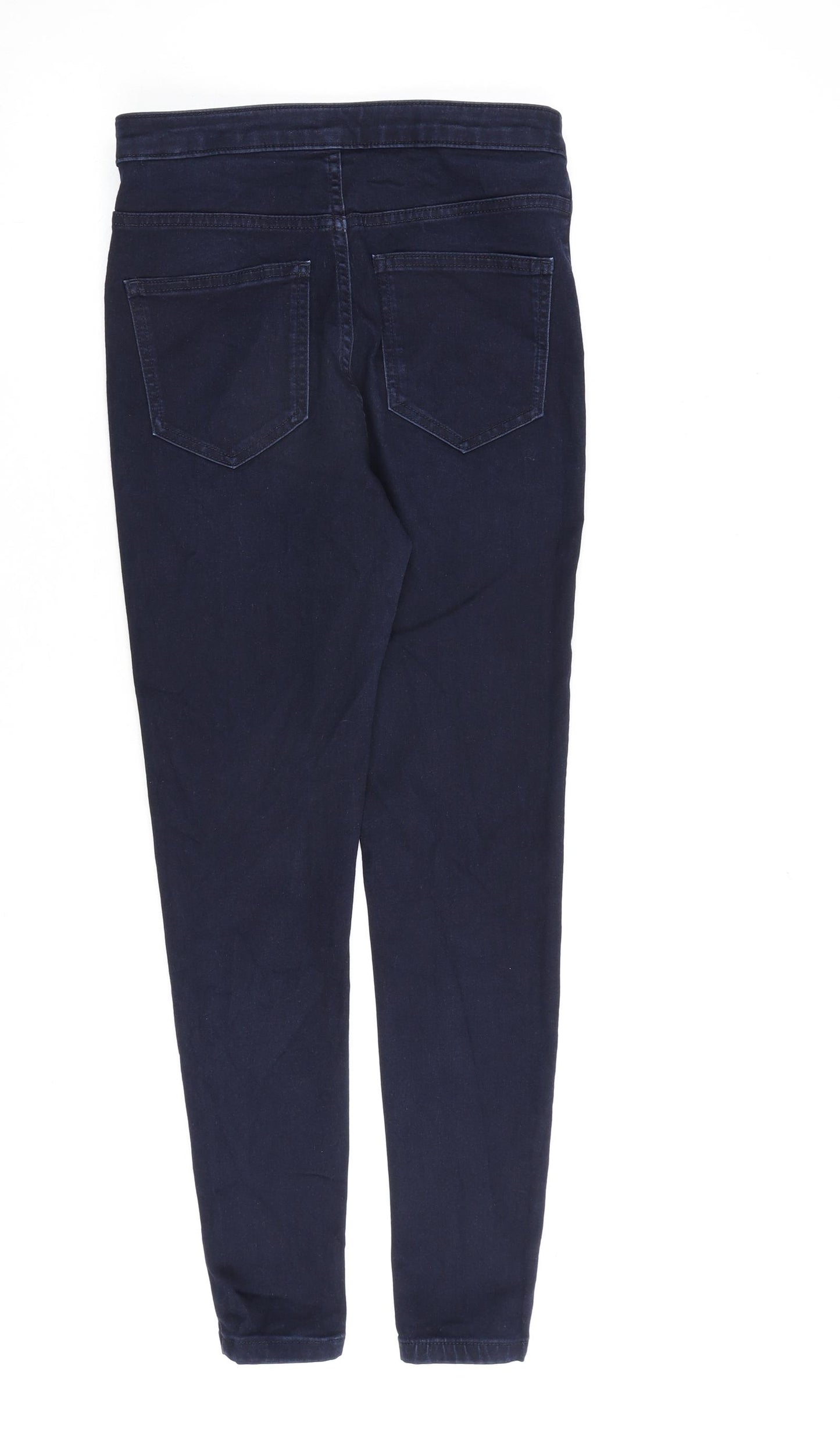 Marks and Spencer Womens Blue Cotton Skinny Jeans Size 10 L27 in Regular Zip