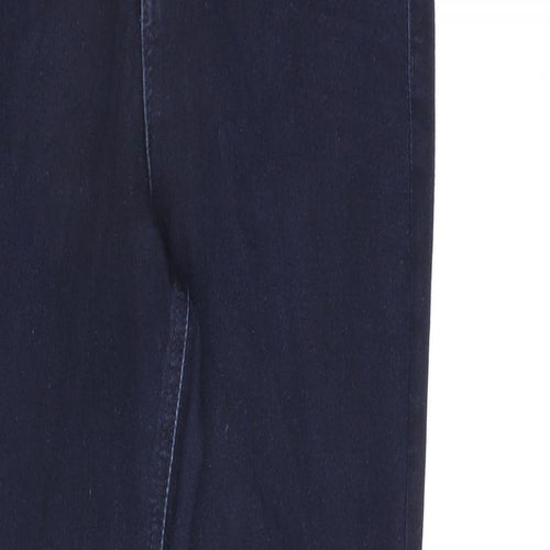 Marks and Spencer Womens Blue Cotton Skinny Jeans Size 10 L27 in Regular Zip